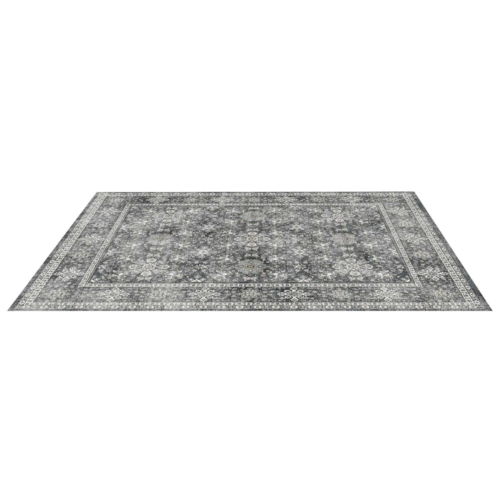 VEVOR Large Area Rug 8x10 ft Anti-Skid and Tear-Resistant Floor Mat Vintage Gray