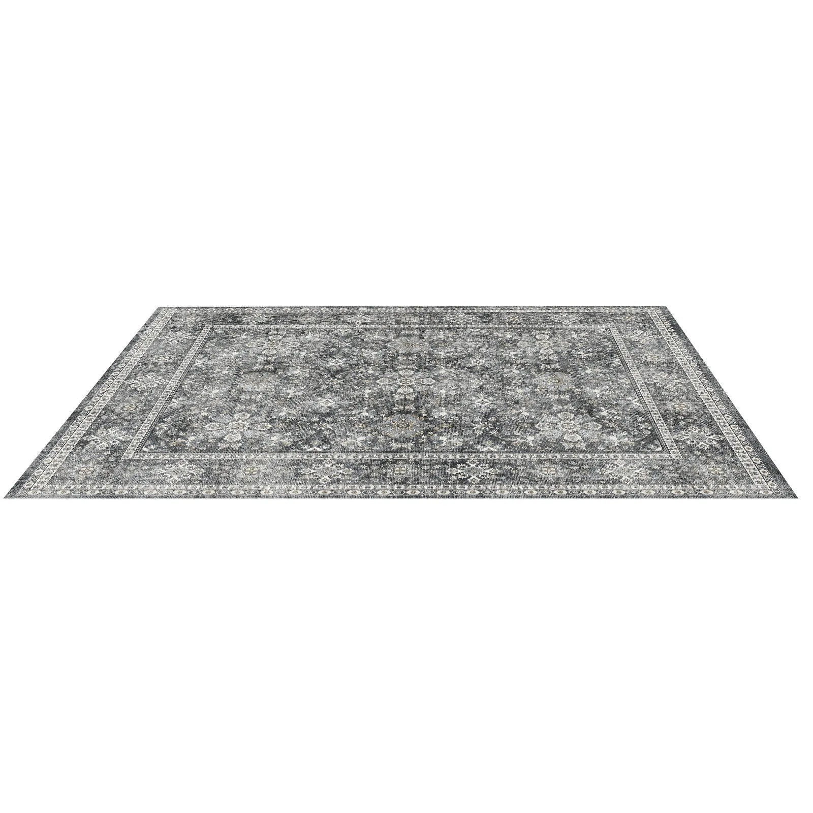 VEVOR Large Area Rug 8x10 ft Anti-Skid and Tear-Resistant Floor Mat Vintage Gray