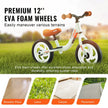 VEVOR Toddler Balance Bike, Lightweight Aluminum Alloy Balance Bicycle for Kids, with Adjustable Seat & Handlebar, 12