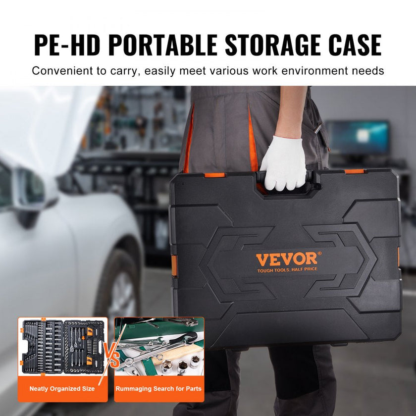 VEVOR Mechanics Tool Set and Socket Set, 1/4