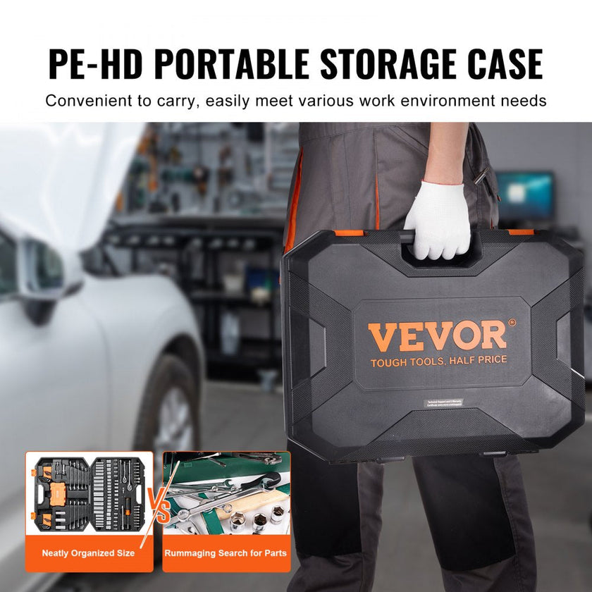 VEVOR Mechanics Tool Set and Socket Set, 1/4