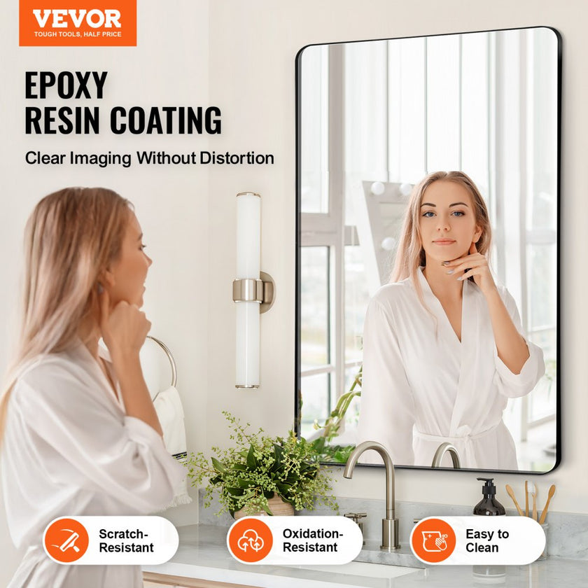 VEVOR Square Wall Mounted Mirror 24