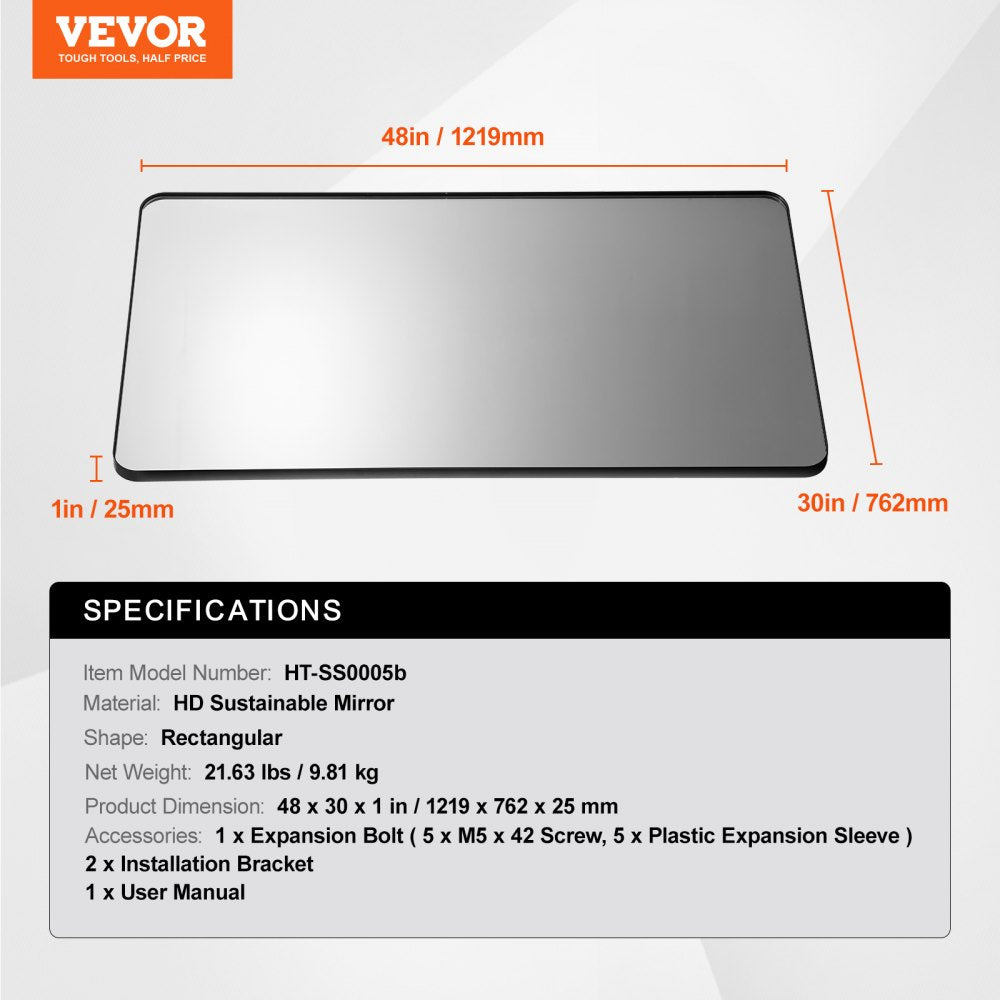 VEVOR Square Wall Mounted Mirror 30