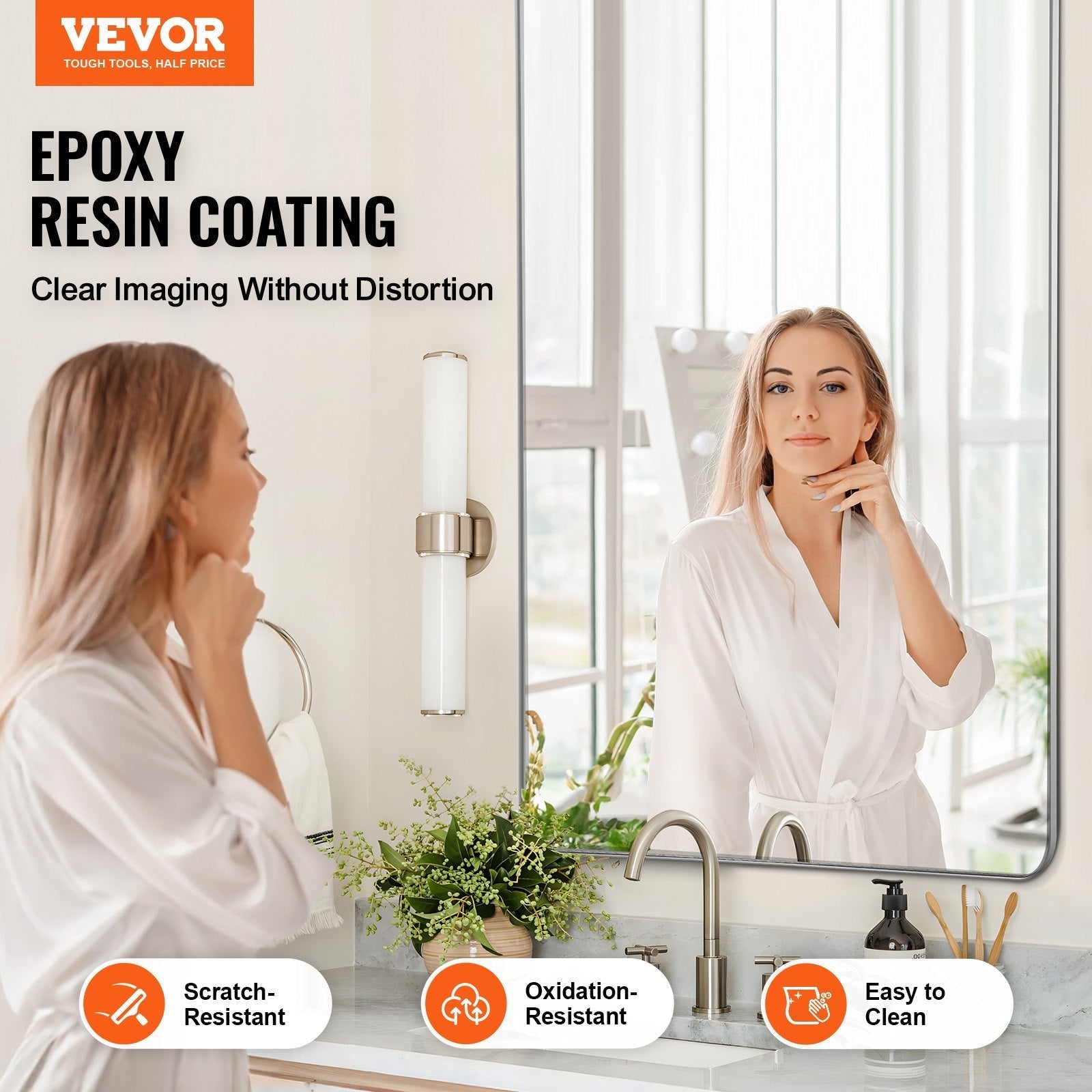 VEVOR Square Wall Mounted Mirror 32