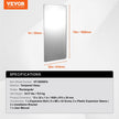VEVOR Square Wall Mounted Mirror 32