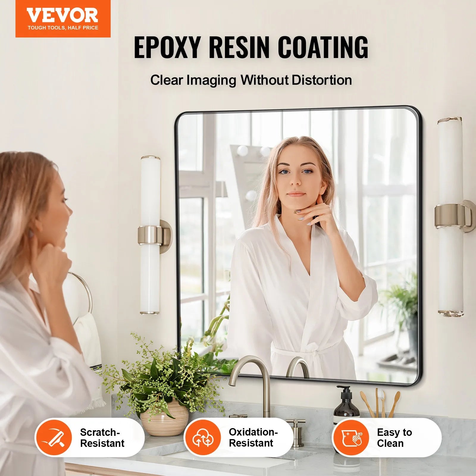 VEVOR Square Wall Mounted Mirror 22