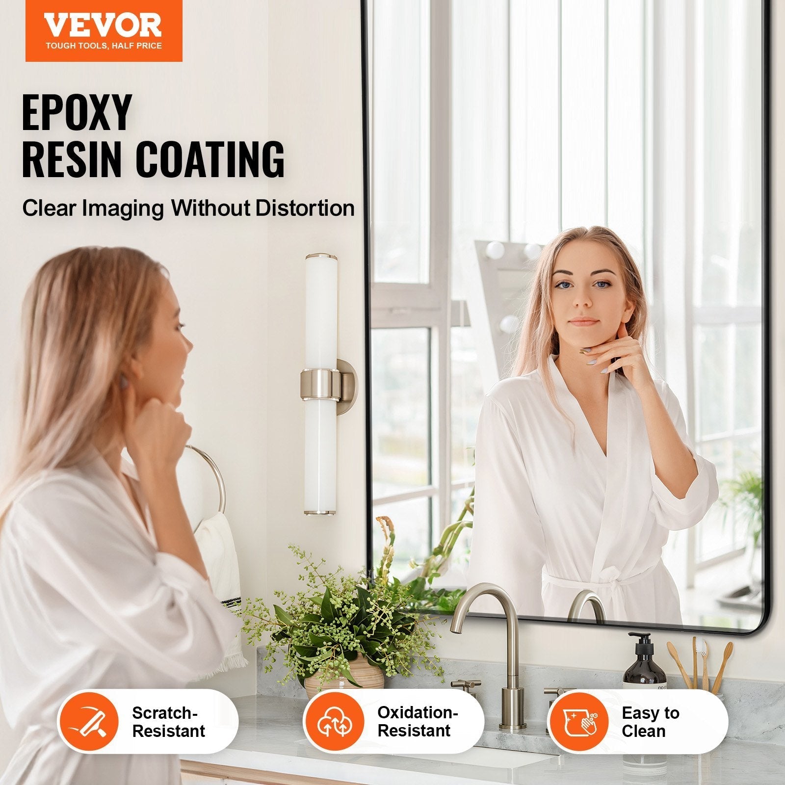 VEVOR Square Wall Mounted Mirror 36