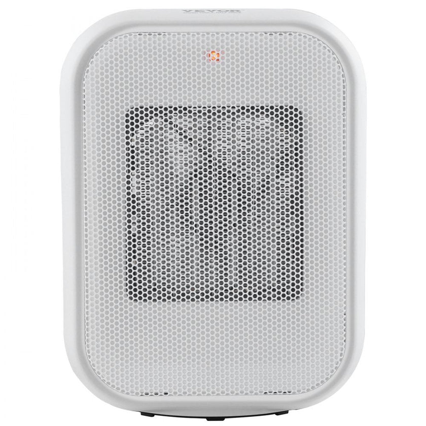 VEVOR Portable Electric Space Heater with Thermostat, 1000W/1500W 2-Level Adjustable Quiet Ceramic Heater Fan, 9 in Tip-Over Shutdown Flame-Retardant PP Small Heaters for Office Room Desk Indoor Use
