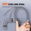VEVOR Drain Auger, 25ft 1/4in Heavy Duty Flexible Drum Plumbing Drain Snake with Drill Adapter, Use Manually/Powered Steel Cable Clog Remover, Kitchen Bathrom Shower Sink with Gloves Autofeed Control