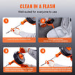 VEVOR Drain Auger, 25ft 1/4in Heavy Duty Flexible Drum Plumbing Drain Snake with Drill Adapter, Use Manually/Powered Steel Cable Clog Remover, Kitchen Bathrom Shower Sink with Gloves Handfeed Control