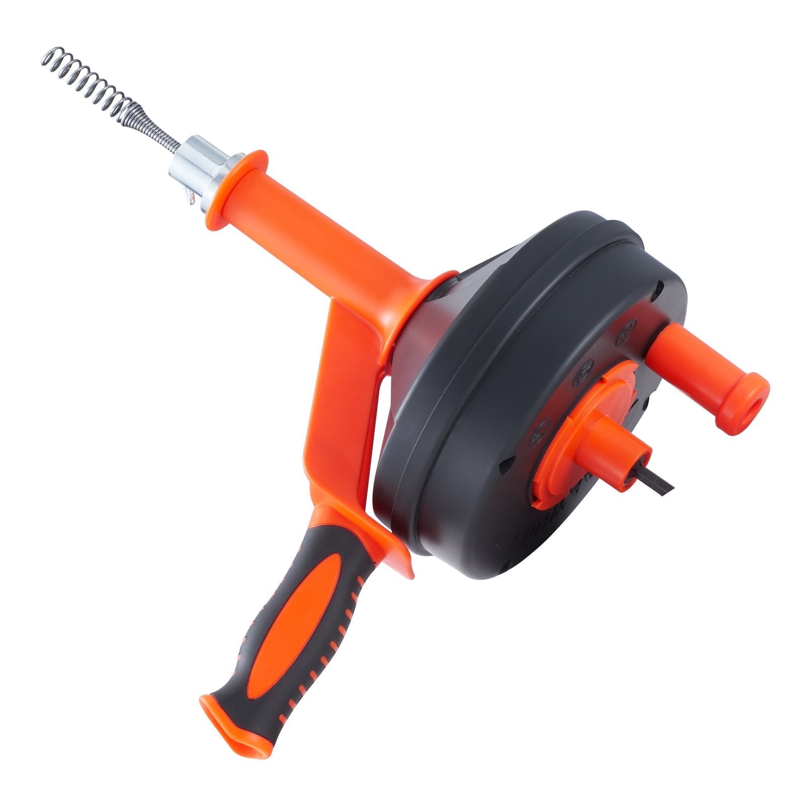 VEVOR Drain Auger, 25ft 1/4in Heavy Duty Flexible Drum Plumbing Drain Snake with Drill Adapter, Use Manually/Powered Steel Cable Clog Remover, Kitchen Bathrom Shower Sink with Gloves Handfeed Control