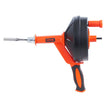 VEVOR Drain Auger, 25ft 1/4in Heavy Duty Flexible Drum Plumbing Drain Snake with Drill Adapter, Use Manually/Powered Steel Cable Clog Remover, Kitchen Bathrom Shower Sink with Gloves Handfeed Control
