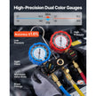 VEVOR AC Manifold Gauge Set for R134a, R404A, R1234yf & R22 – 3-Way Diagnostic Gauge Kit with 5 ft Hoses & Accessories