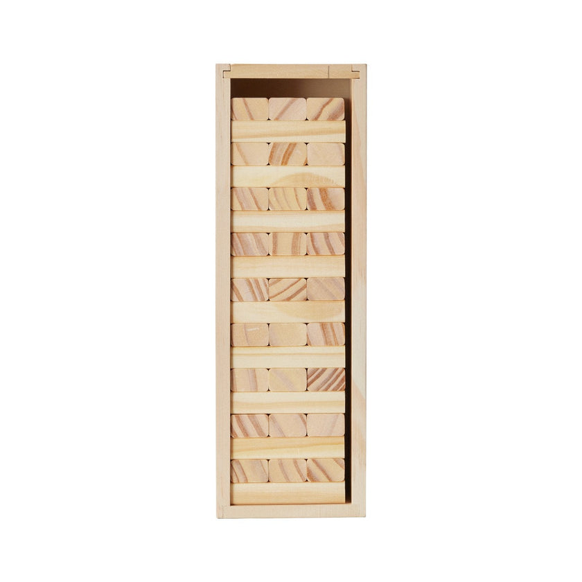 VEVOR Tumbling Timber Toy 54 Blocks Tumble Tower Blocks Game Pine Wood Crate