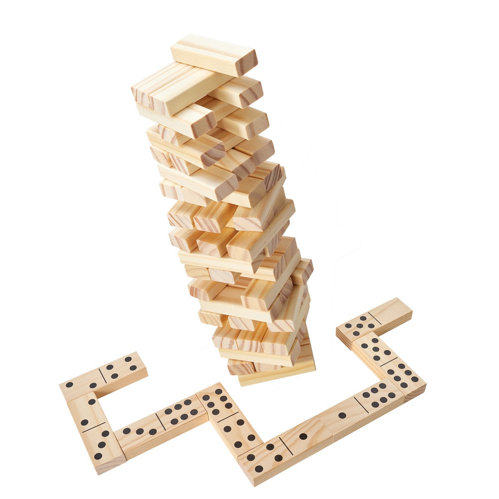 VEVOR Tumbling Timber Toy 60 Blocks Giant Tumble Tower Blocks Game Pine Wood Box