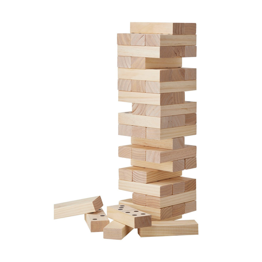 VEVOR Tumbling Timber Toy 54 Blocks Medium Tumble Tower Block Game Pine Wood Bag