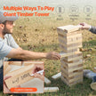 VEVOR Tumbling Timber Toy 54 Blocks Large Tumble Tower Blocks Game Pine Wood Bag
