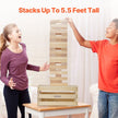 VEVOR Tumbling Timber Toy 54 Blocks Large Tumble Tower Blocks Game Pine Wood Bag