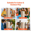VEVOR Tumbling Timber Toy 54 Blocks Large Tumble Tower Blocks Game Pine Wood Bag
