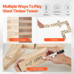 VEVOR Tumbling Timber Toy 60 Blocks Giant Tumble Tower Blocks Game Pine Wood Bag