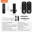 VEVOR Mechanical Keyless Entry Door Lock, 14 Digit Keypad, Water-proof Zinc Alloy, Outdoor Gate Door Locks Set with Surface-mounted Latch, Keypad and Knob, Easy to Install, for Garden, Garage, Yard