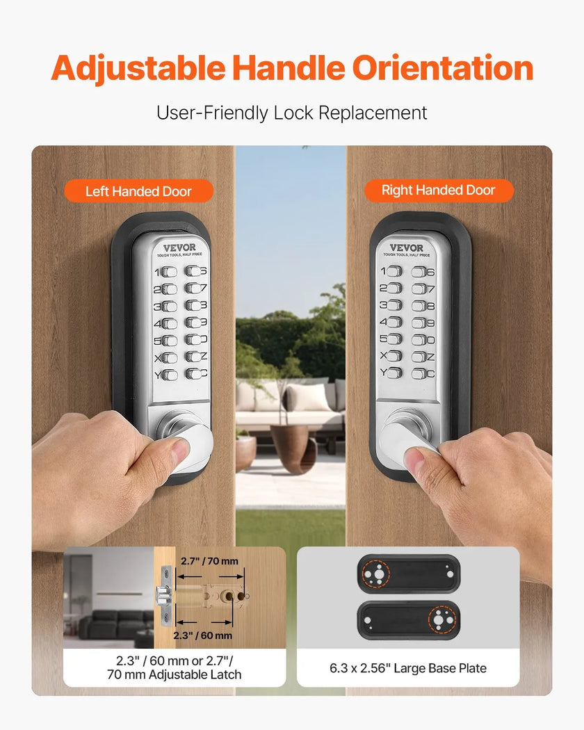 VEVOR Mechanical Keyless Entry Door Lock 14 Key Mechanical Door Lock for Home