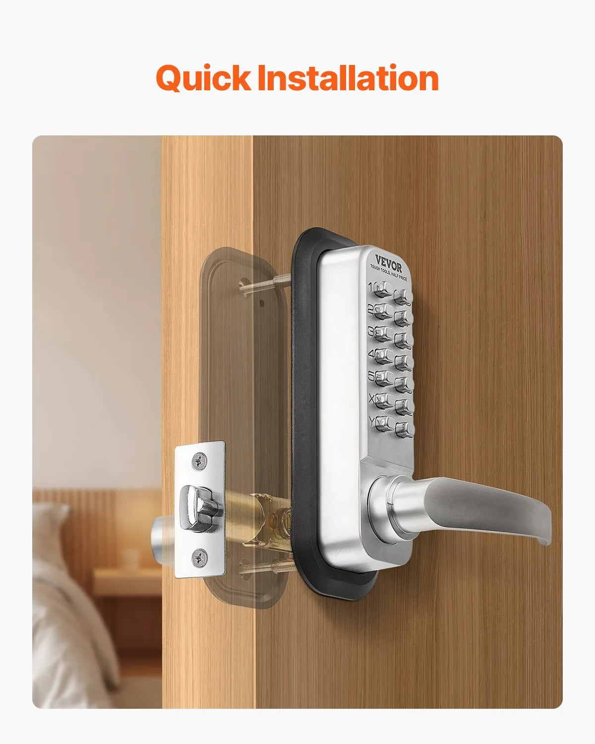 VEVOR Mechanical Keyless Entry Door Lock 14 Key Mechanical Door Lock for Home