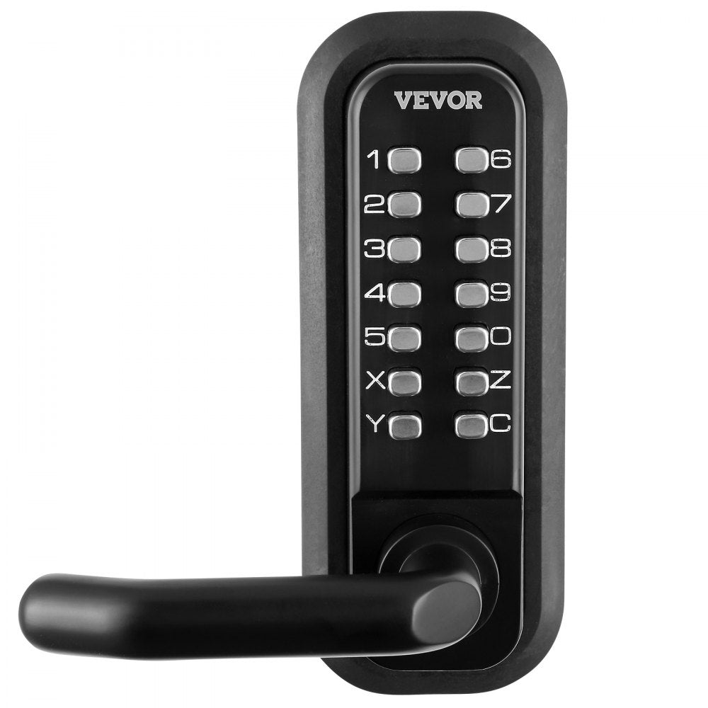 VEVOR Mechanical Keyless Entry Door Lock, 14 Digit Keypad, Water-proof Zinc Alloy, Embedded Outdoor Gate Door Locks Set with Keypad and Handle, Easy to Install, for Garden, Garage, Yard, Storage Shed