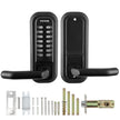 VEVOR Mechanical Keyless Entry Door Lock, 14 Digit Keypad, Water-proof Zinc Alloy, Embedded Outdoor Gate Door Locks Set with Keypad and Handle, Easy to Install, for Garden, Garage, Yard, Storage Shed