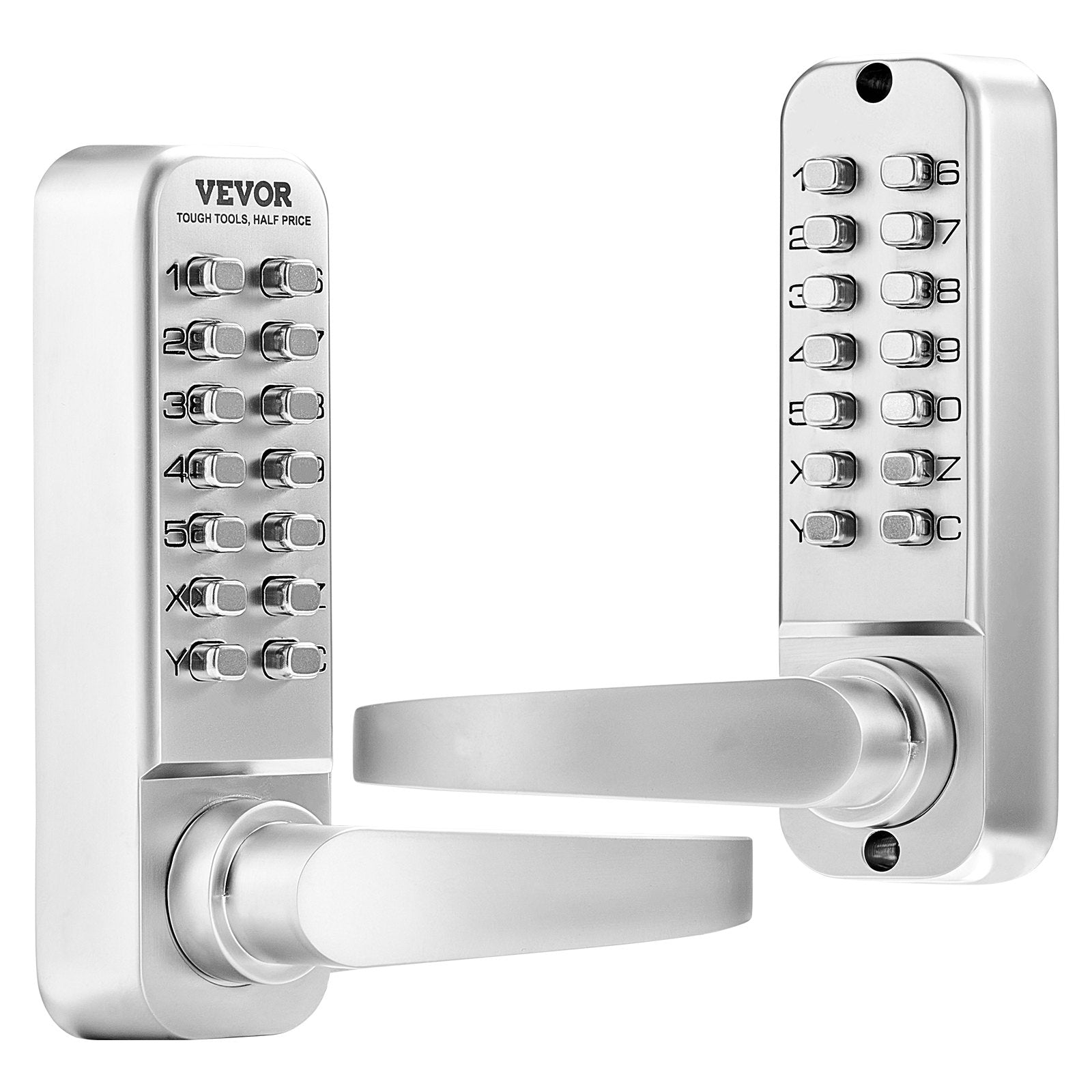 VEVOR Mechanical Keyless Entry Door Lock 14 Key Mechanical Keypad Lock Sliver