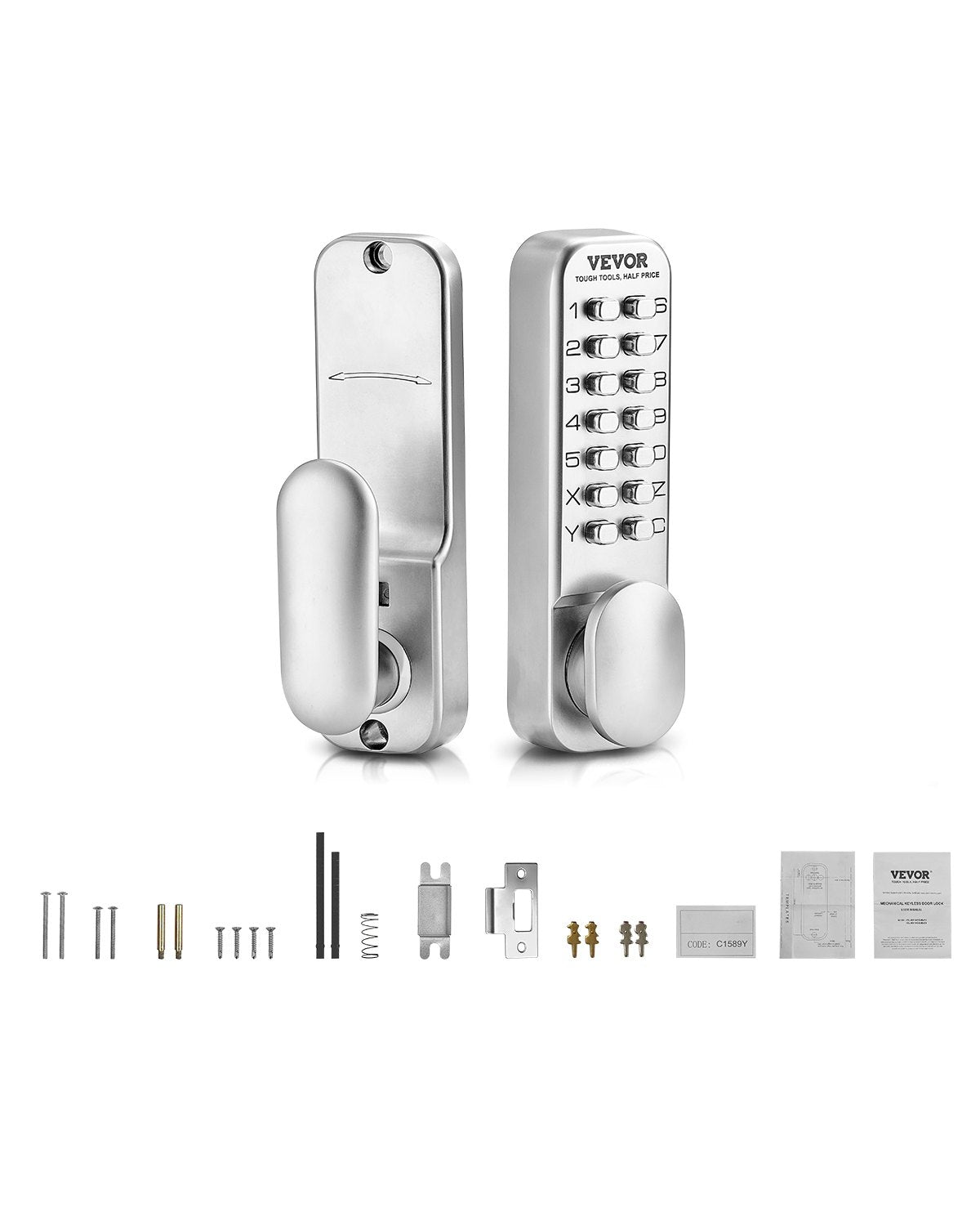 VEVOR Mechanical Keyless Entry Door Lock 14 Key Mechanical Keypad Door Knob Home