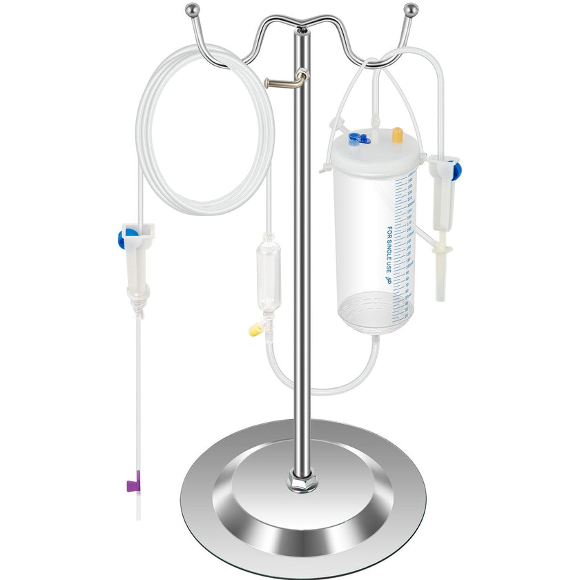 VEVOR Intravenous Practice Arm Kit with Dark Skin Phlebotomy Arm Made of PVC Material Practice Arm for Phlebotomy with Height Adjustable Infusion Stand IV Practice Arm Kit for Venipuncture Practice