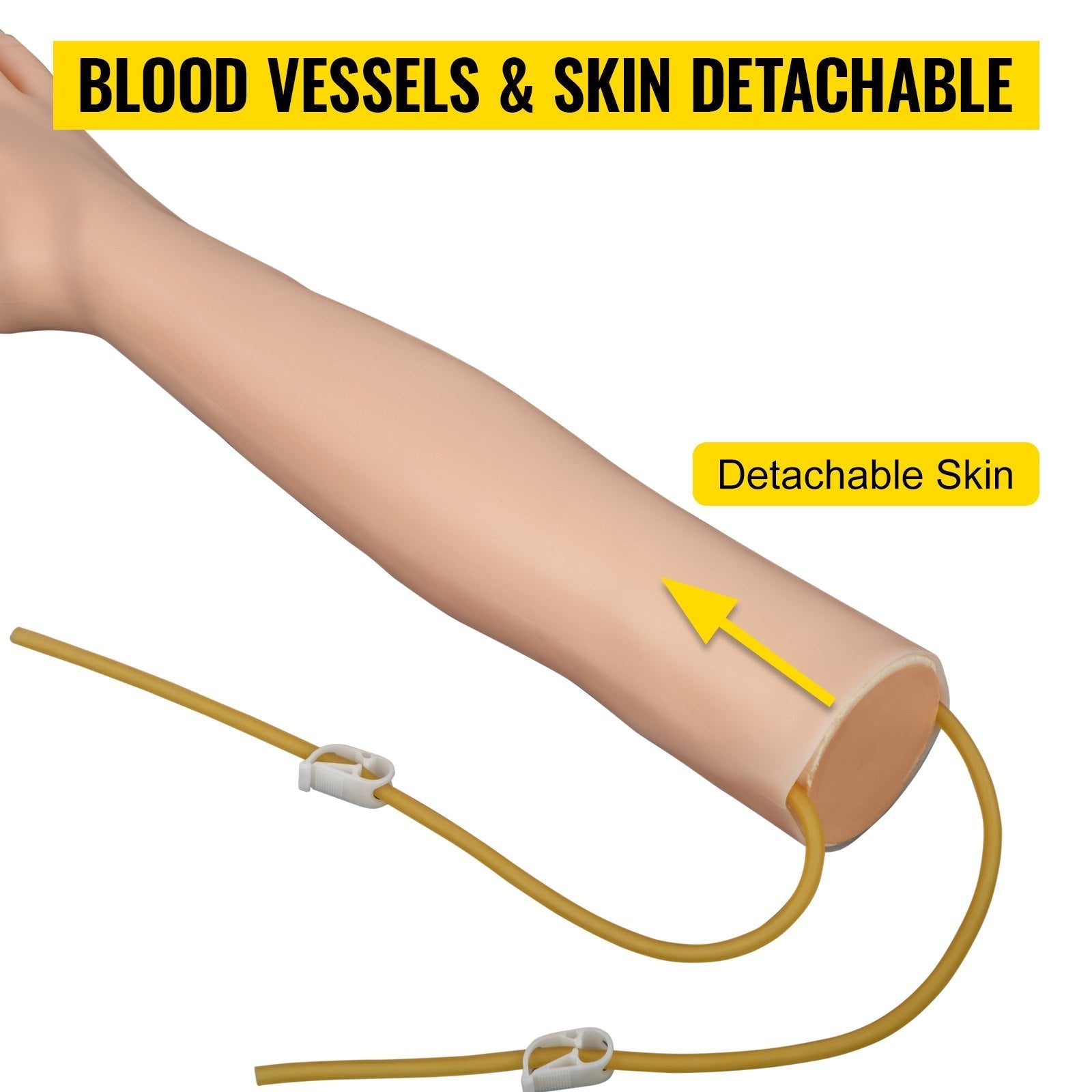VEVOR Iv Kit Iv Practice Arm Phlebotomy Venipuncture Practice Kit Iv Simulation Arm Iv Injection Practice Educational Training and Teaching Model for Nurse and Apprentice