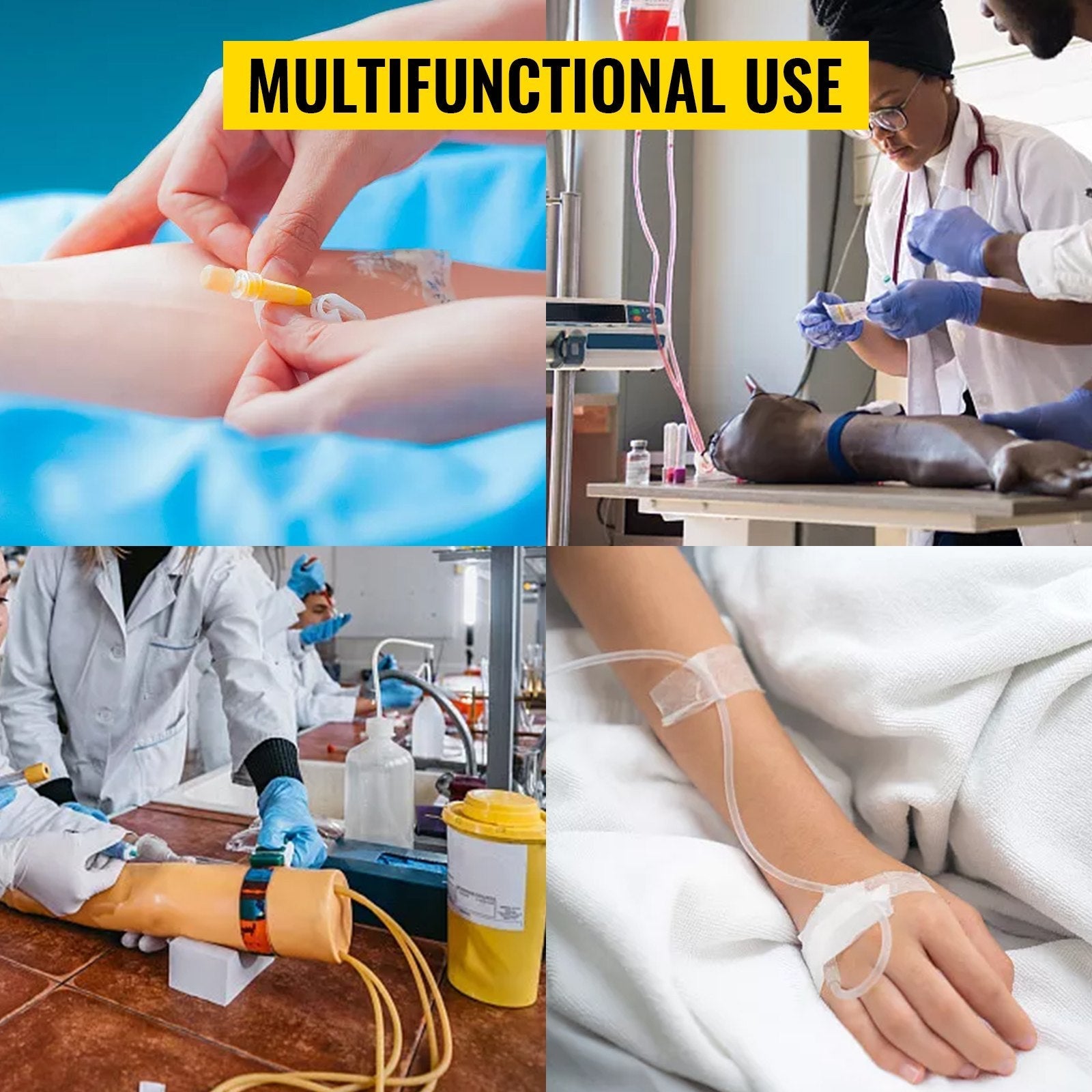VEVOR Iv Kit Iv Practice Arm Phlebotomy Venipuncture Practice Kit Iv Simulation Arm Iv Injection Practice Educational Training and Teaching Model for Nurse and Apprentice