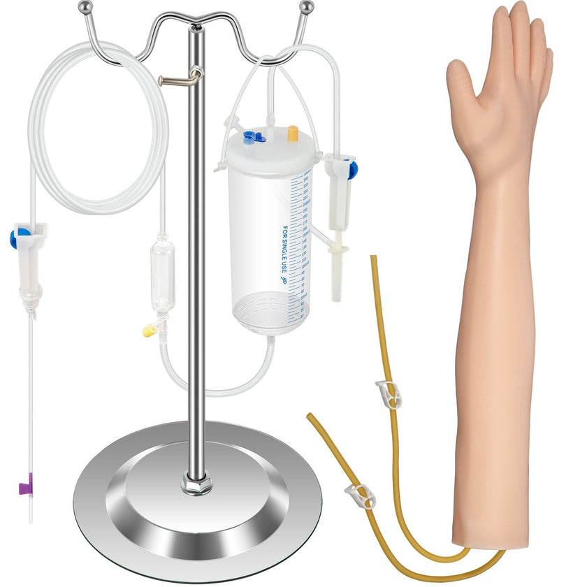 VEVOR Iv Kit Iv Practice Arm Phlebotomy Venipuncture Practice Kit Iv Simulation Arm Iv Injection Practice Educational Training and Teaching Model for Nurse and Apprentice