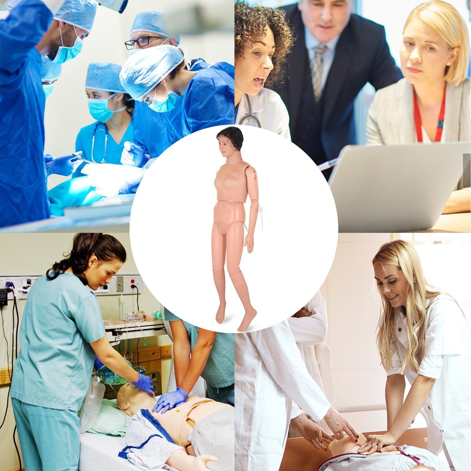 VEVOR Manikin for The Cure of The Patient Didactic Material in PVC Medical Training Teaching Manikin Model Woman for Teaching at School of Nursing Medicine