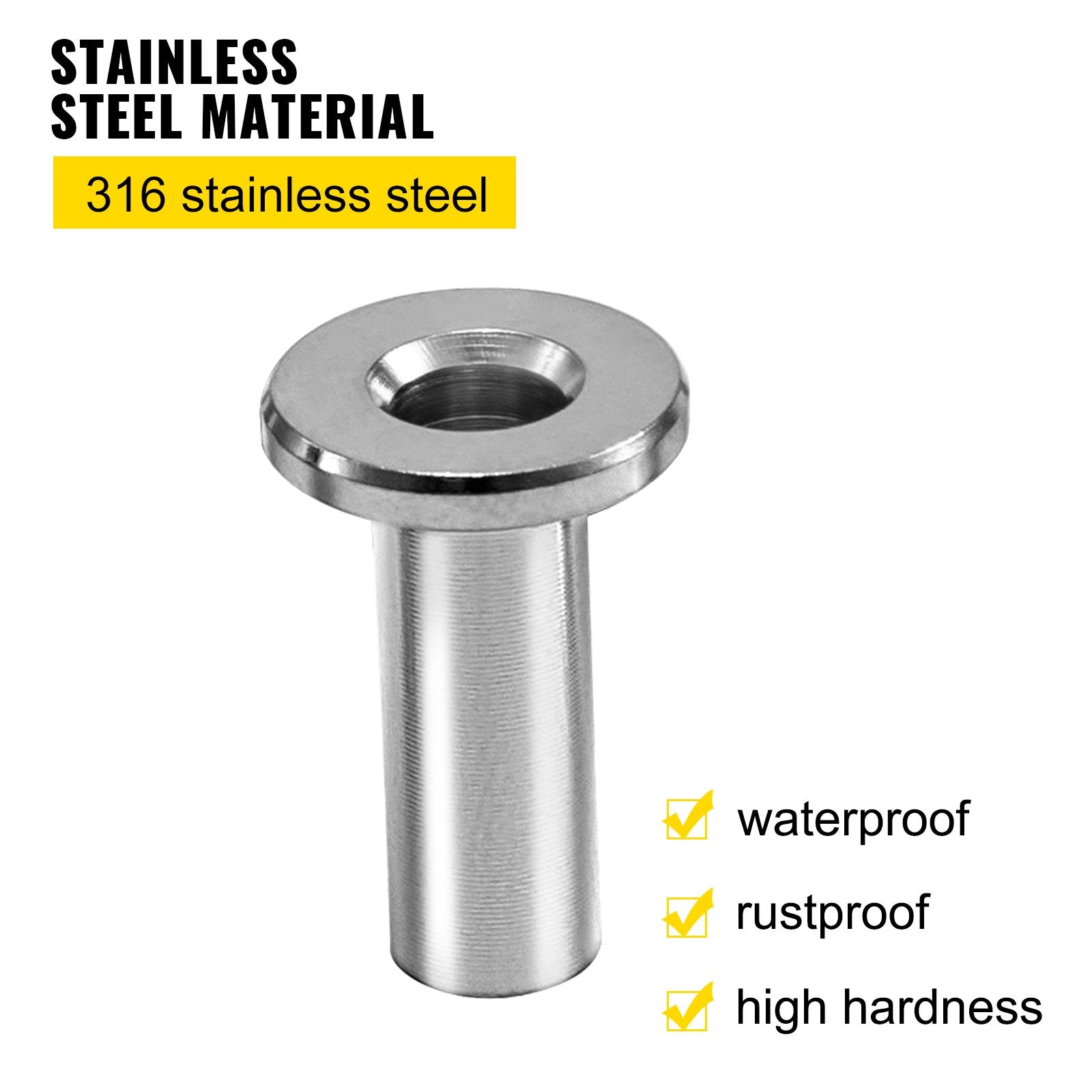 VEVOR Cable Railing Kit, 82pcs 316 Stainless Steel Protective Protector Sleeves, Fit 1/8\'\' or 3/16\'\' Cable Railing System for Stair Railing, Deck Railing, DIY Balustrade, Cable Railing Hardware