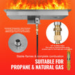 VEVOR 30 x 10 inch Drop-in Fire Pit Pan, Rectangular Stainless Steel Fire Pit Burner Kit, Natural & Propane Gas Fire Pan 125,000 BTU with H-Burner for Indoor or Outdoor Use