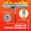 VEVOR 36 x 12 inch Drop-in Fire Pit Pan, Rectangular Stainless Steel Fire Pit Burner Kit, Natural & Propane Gas Fire Pan 150,000 BTU with H-Burner for Indoor or Outdoor Use
