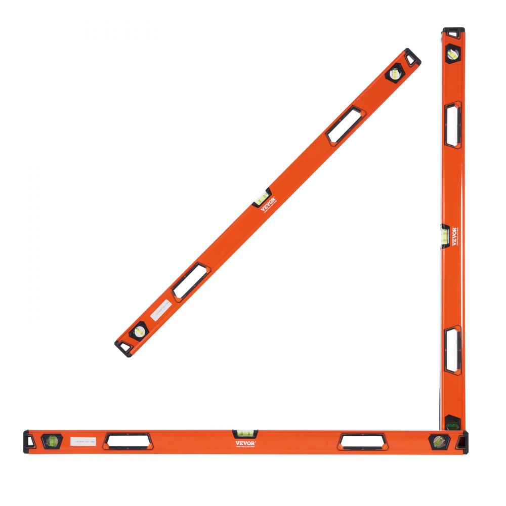 VEVOR Magnetic Torpedo Level, 78/48/32/24/16/10 in Mechanical Level Set, Bubble Vials Ruler for 45/90/180 Degree, Aluminum Alloy Leveler Tool w/ Viewing Window, Shock-Resistant for Plumbing, Wood