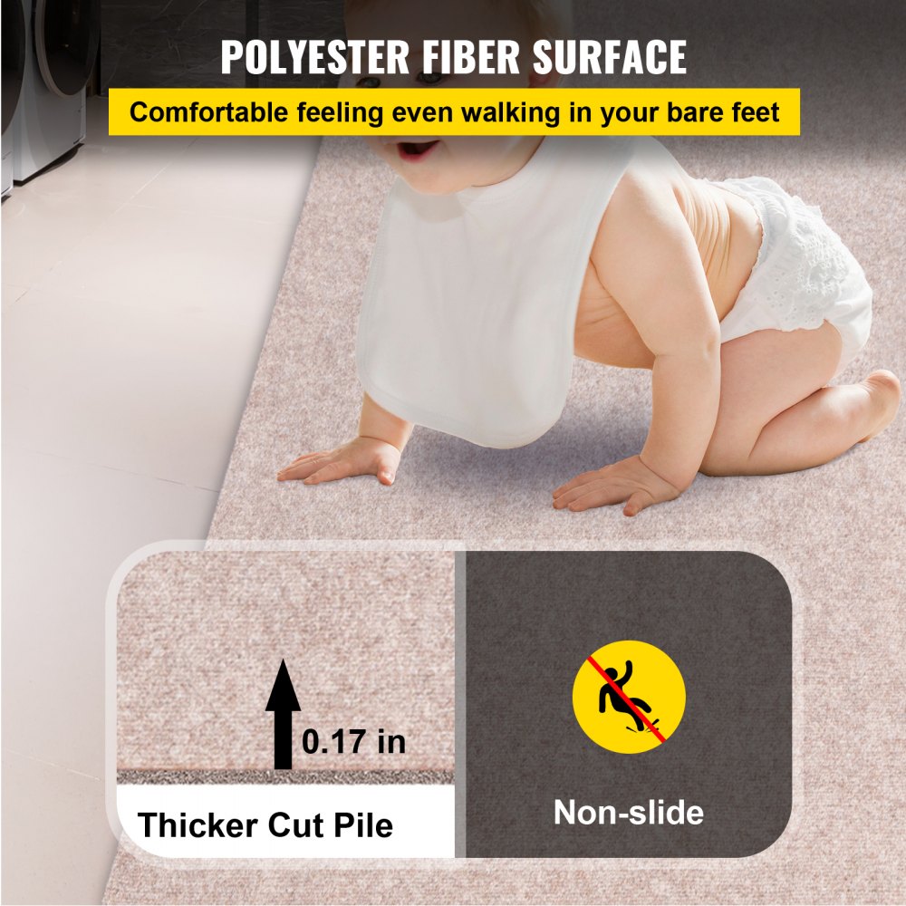 VEVOR Boat Carpet 6x13 feet, Marine Carpet for Boats, Waterproof Light Brown Indoor Outdoor Carpet with Marine Backing Anti-Slide Marine Grade Boat Carpet Cuttable Easy to Clean Patio Rugs Deck Rug