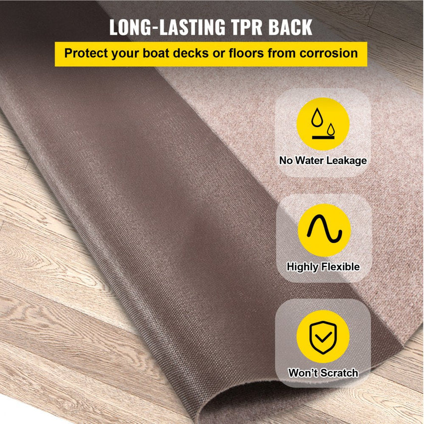 VEVOR Boat Carpet 6x13 feet, Marine Carpet for Boats, Waterproof Light Brown Indoor Outdoor Carpet with Marine Backing Anti-Slide Marine Grade Boat Carpet Cuttable Easy to Clean Patio Rugs Deck Rug