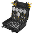 VEVOR Hydraulic Pressure Test Kit, 10/100/250/400/600bar, 5 Gauges 13 Couplings 14 Tee Connectors 5 Test Hoses, Excavator Hydraulic Test Gauge Set with Carrying Case for Excavator Tractors Machinery