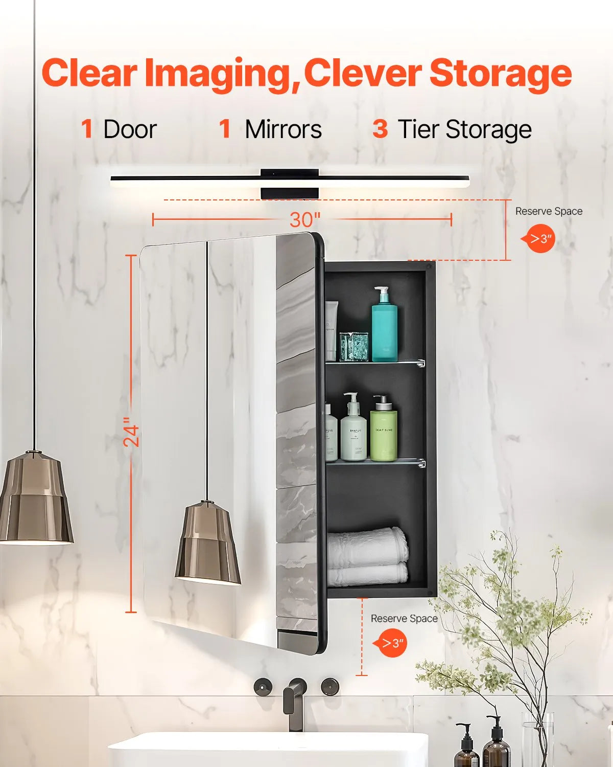 VEVOR Medicine Cabinet 24
