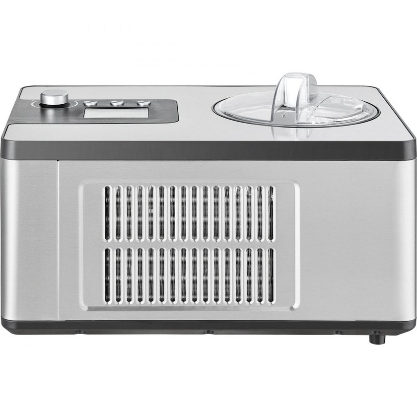 VEVOR Automatic Ice Cream Maker with Built-in Compressor, 2 Quart No Pre-freezing Fruit Yogurt Machine, Stainless Steel Electric Sorbet Maker, 3 Modes Gelato Maker with LCD Display & Timer, Silver