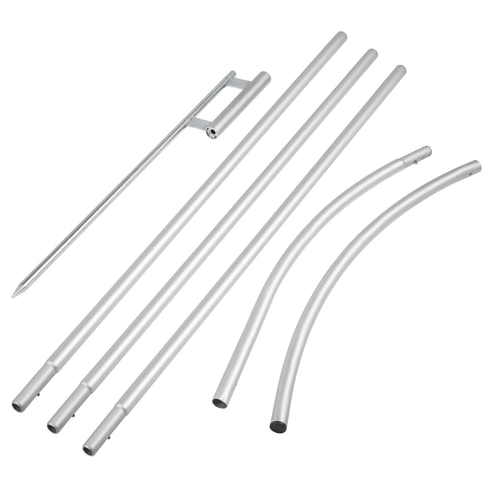 VEVOR Advertising Flag Pole, 4 x Feather Flag Bundles with Ground Spike, 16 ft Windless Flag Pole Sets with Ground Mounting Stake, 6pcs Swooper Flag Pole Kit, Sign Flag for Businesses Storefronts