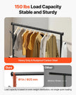 VEVOR Clothes Rack, Rolling Clothing Garment Rack with Adjustable Crossbar and Side Hooks, 150 lbs Load Capacity, Heavy Duty Carbon Steel Clothing Racks with Wheels for Bedroom, Laundry, Living Room