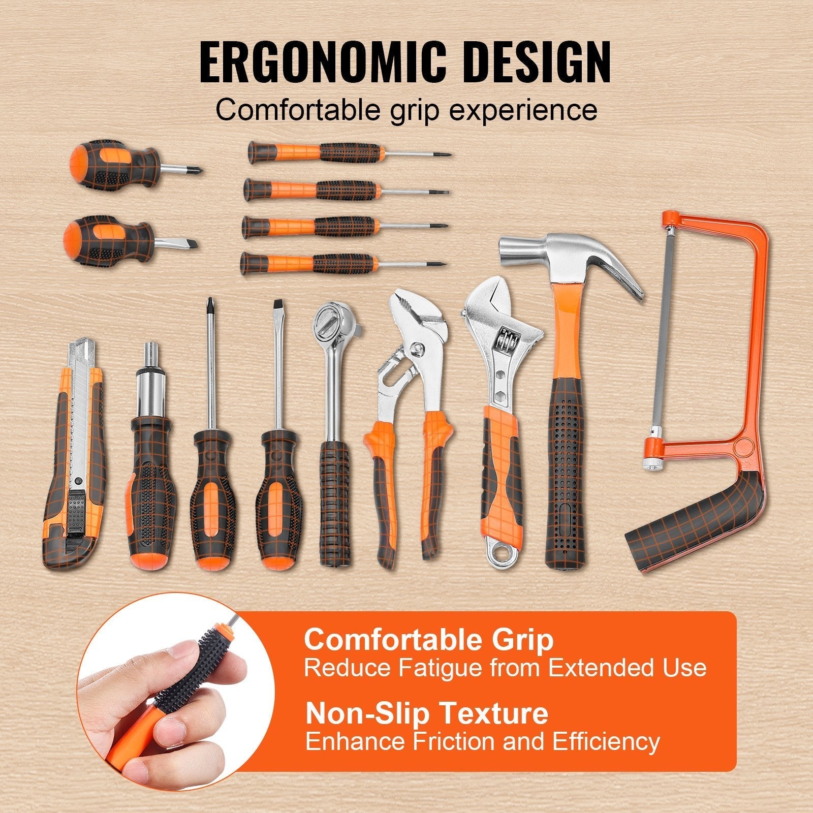 VEVOR Tool Kit, 216 Piece General Household Hand Tool Set, Home Repairing Tool Kit with Portable Tool Storage Case, High-Quality Steel, for Home Maintenance, DIY Projects, and Automotive Repair