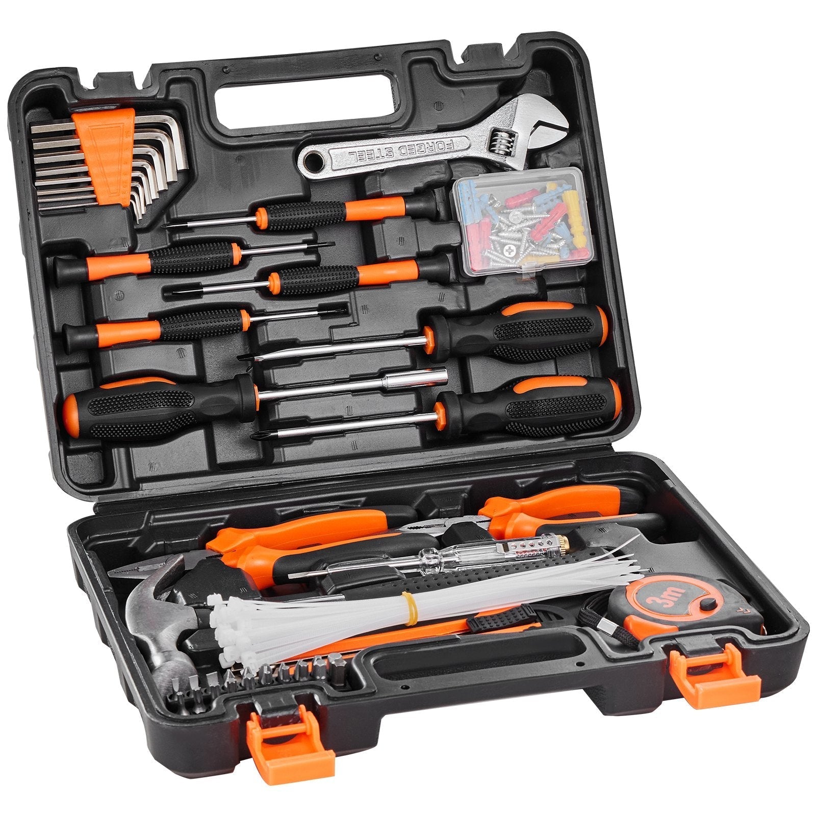 VEVOR Tool Kit, 216 Piece General Household Hand Tool Set, Home Repairing Tool Kit with Portable Tool Storage Case, High-Quality Steel, for Home Maintenance, DIY Projects, and Automotive Repair