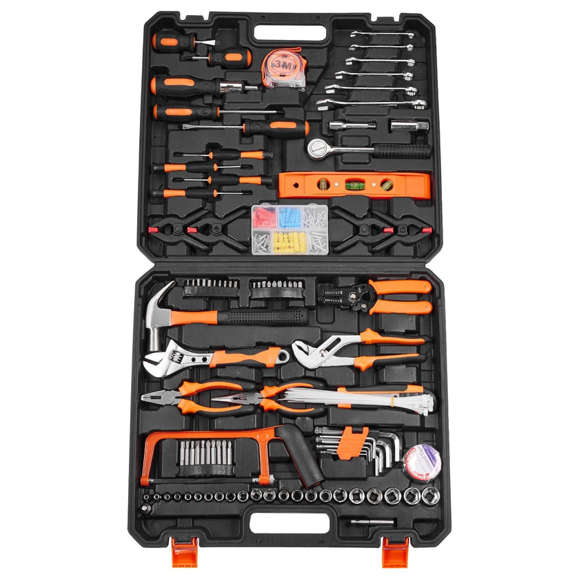 VEVOR Tool Kit, 216 Piece General Household Hand Tool Set, Home Repairing Tool Kit with Portable Tool Storage Case, High-Quality Steel, for Home Maintenance, DIY Projects, and Automotive Repair